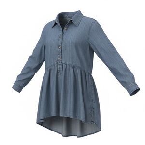 American Eagle Outfitters Blue Denim Tunic Blouse